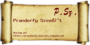 Prandorfy Szovát névjegykártya